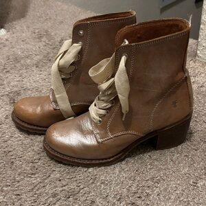 Frye Brown Lace-Up Boots